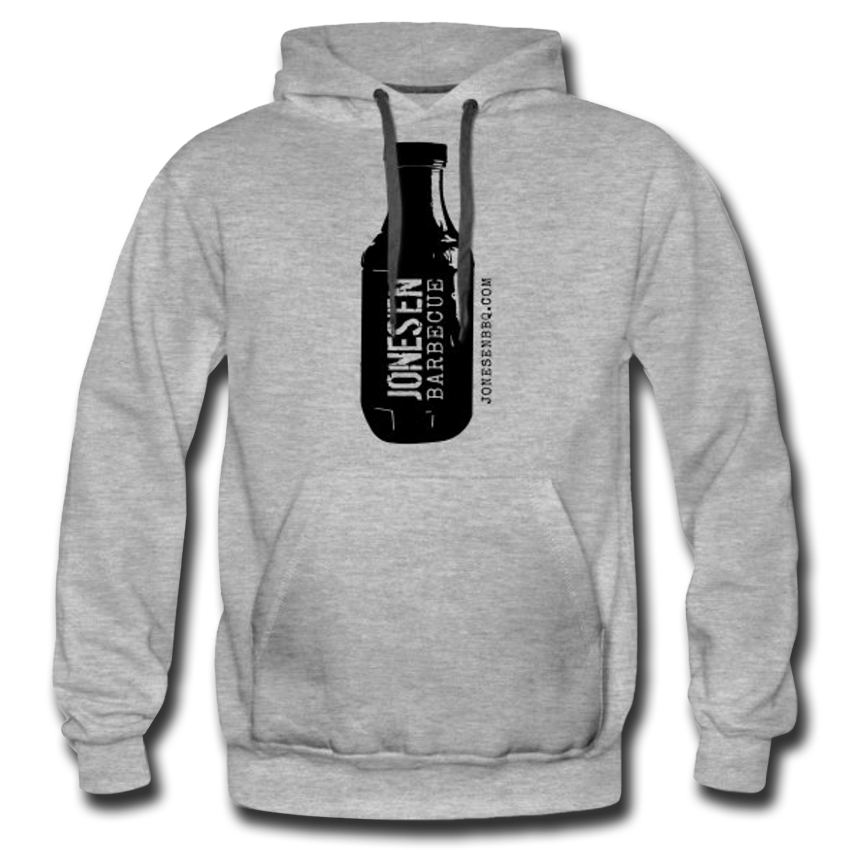 bottle-hoddie Gray jones'en hoodie with bottle on front